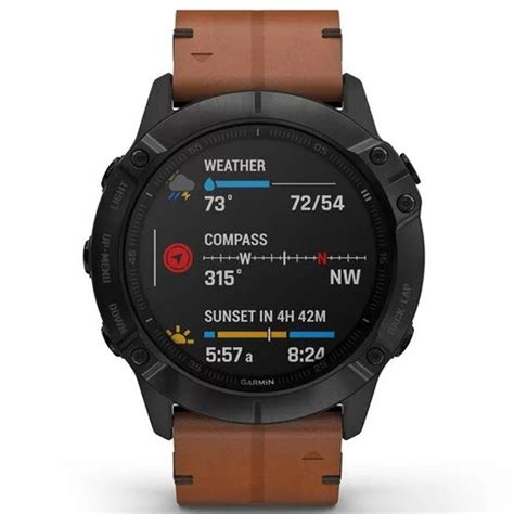 Garmin Fenix 6X Pro Sapphire Brown Strap Watch 010-02157-14