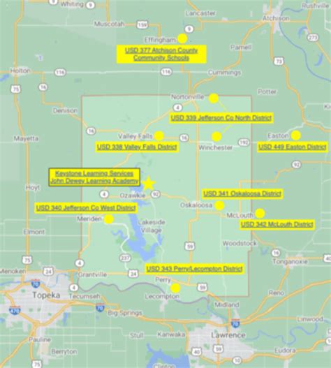 Map of Keystone Districts Served – Keystone Learning Services