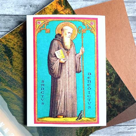 St. Benedict Icon Print Patron Saint of Europe, Students, Kidney Disease, Poisoning, Monks Saint ...