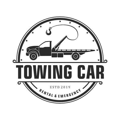 Premium Vector | Silhouette towing car logo design