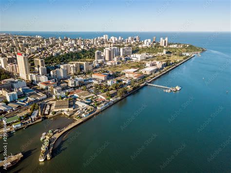 Aerial view of Maputo, capital city of Mozambique, Africa Stock Photo ...