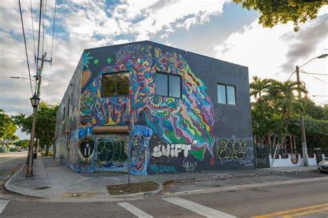 Miami Culture Graffiti Art Walls Wynwood Overtown Editorial Photography - Image of building ...