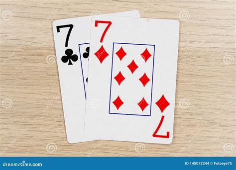 Pair of Sevens 7 - Casino Playing Poker Cards Stock Photo - Image of casino, winner: 145072244