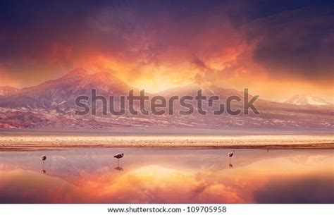 Vivid Sunset Over Andes Mountains Atacama Stock Photo (Edit Now) 109705958