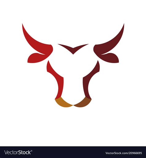 Abstract simple bull head logo concept Royalty Free Vector