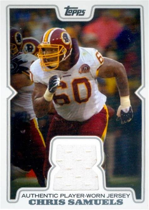 Chris Samuels player worn jersey patch football card (Washington ...