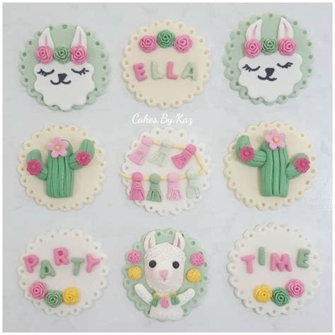 Llama cupcake toppers #cupcaketoppers #llamaparty | Birthday cake ...