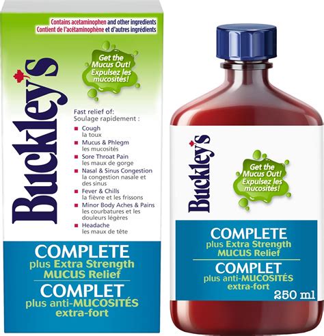 Buckley's Sirop contre la toux, soulagement complet du mucus extra fort ...