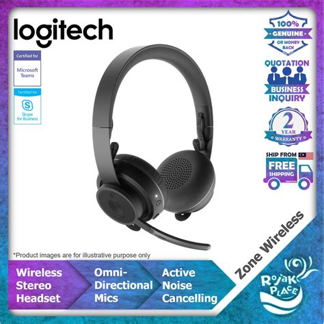 Logitech Zone Wireless Professional Active Noise Cancelling Stereo ...