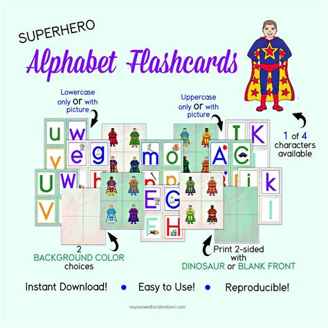 Superhero Letter Flashcards Superhero Alphabet Flashcards - Etsy