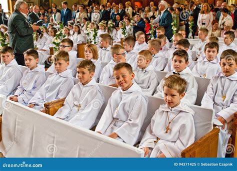 First Holy Communion Ceremony in Poznan Poland 2017 Editorial Image - Image of christianity ...