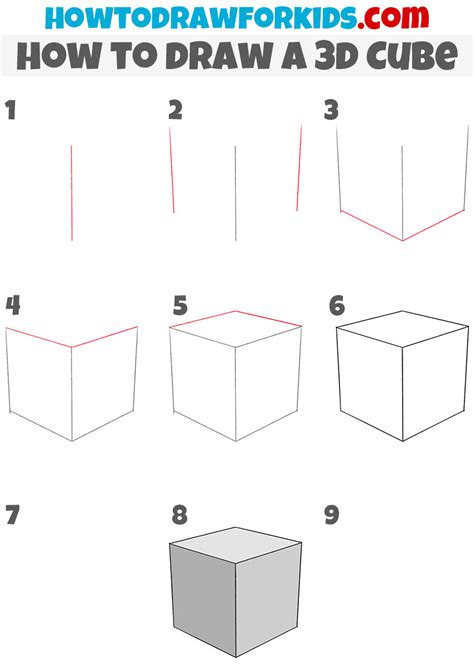 How to Draw a 3D Cube - Easy Drawing Tutorial For Kids