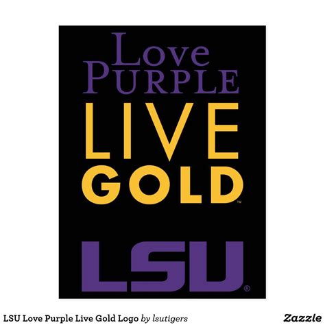 LSU Love Purple Live Gold Logo Postcard #ad Lsu Mascot, Lsu Alumni ...