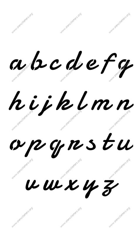 Display Script Cursive Uppercase & Lowercase Letter Stencils A-Z 1/4 to 12 Inch Sizes | Stencil ...