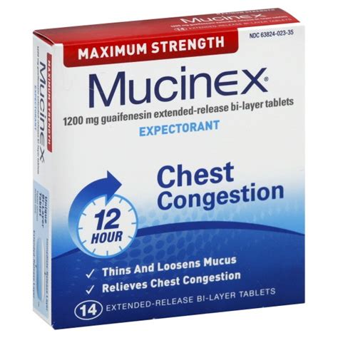 Mucinex Chest Congestion Expectorant Maximum Strength 12 Hour Tablets