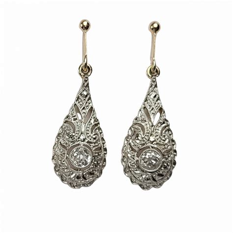 Pair of antique diamond wedding earrings | DB Gems