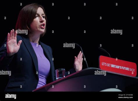 Shadow education secretary Bridget Phillipson speaking during the Labour Party Conference in ...