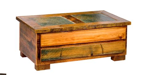 Teton 2-Drawer Tile Inlaid Coffee Table | Rustic Furniture Mall by Timber Creek