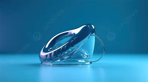 Blue Background 3d Rendering Of Contact Lens From A Side View, Contact Lens, Contact Lenses, Eye ...