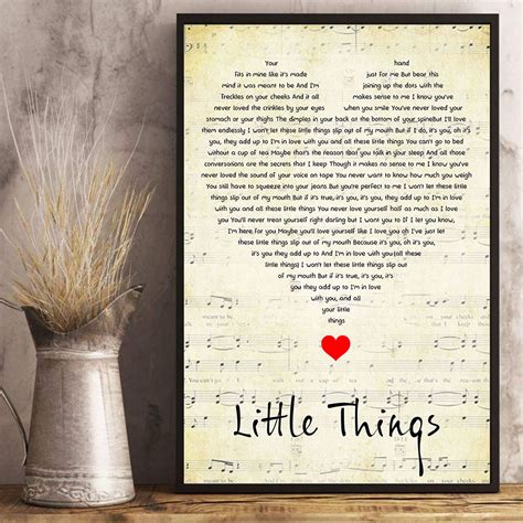 Little Things Lyrics Song Poster Heart Shape Posters Gift | Etsy