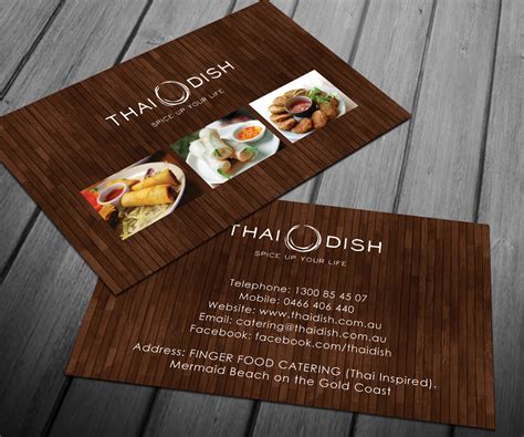 Catering Business Card Design for Thai Dish by Sarah Haroon | Design #3449636