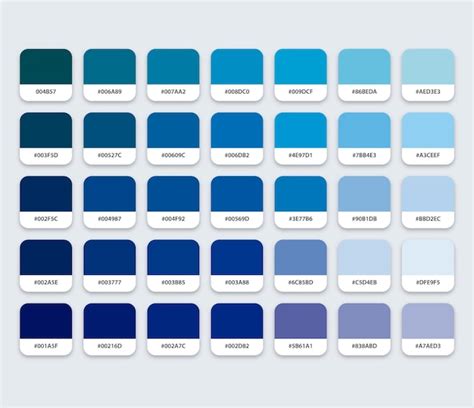 Premium Vector | Blue color palette with hex