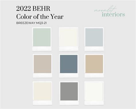 2022 Behr Paint Color of The Year Palette, Color Selection, Professional Paint Scheme, Interior ...