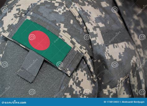 Bangladesh Army Uniform Patch Flag on Soldiers Arm. Military Concept ...