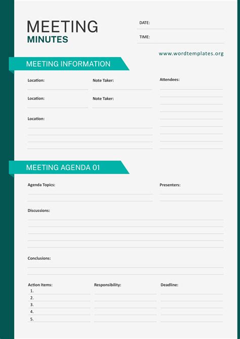 Word Templates Meeting Notes Printable