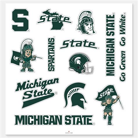 MSU Michigan State Spartans Logos Sticker | Michigan state spartans ...