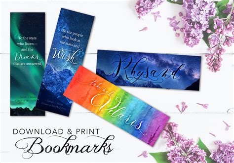 ACOTAR Inspired Bookmark PDF Download You Get All 4 DIY | Etsy