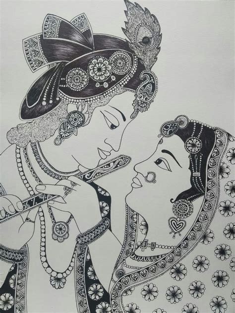 Radha krishna drawing | Buddha art drawing, Mandala art, Mandala design art