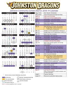 Academic Calendars - Johnston Community School District