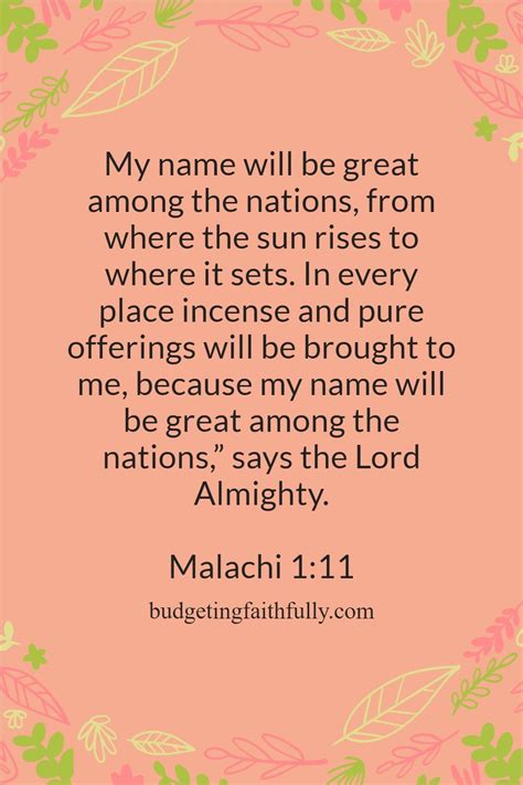 God is Great Among the Nations Malachi 1:11 in 2021 | Sayings ...