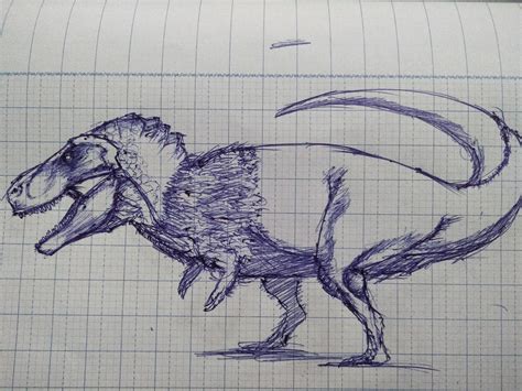 T. Rex drawing with some feathers : r/drawing