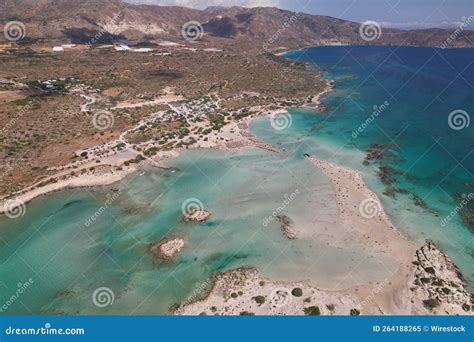 Aerial View of the Elafonisi Beach in the Morning Stock Image - Image of shore, glowing: 264188265