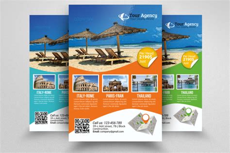 Tour and Travel Flyer Template By Designhub | TheHungryJPEG