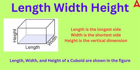 Length Width Height - Definition, Formula, Solved Examples