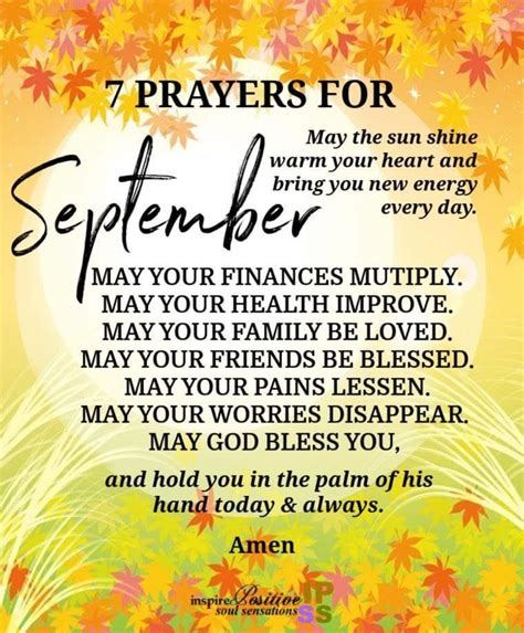 7 Prayers For September. May The Sun Shine Warm Your Heart And Bring ...