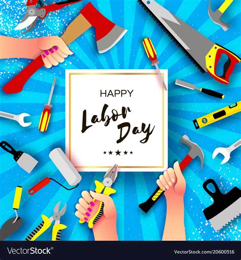 Happy labor day greetings card for national Vector Image