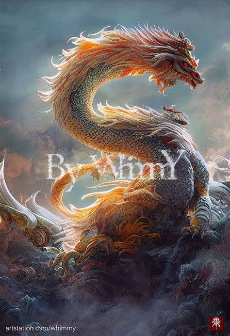 ArtStation - Divine Dragon v2 | Artwork, Fantasy creatures, Dragon art