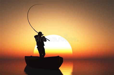 Fisherman silhouette stock vector. Illustration of isolated - 23122135