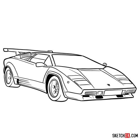 In this drawing guide you will find out how to draw Lamborghini Countach following the simple 14 ...