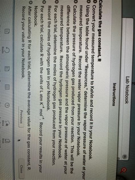 Solved Lab Notebook Instructions Reading eudiometer O | Chegg.com