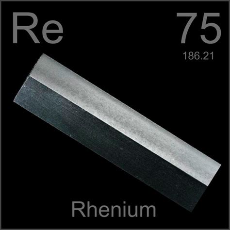 Machined bar, a sample of the element Rhenium in the Periodic Table ...