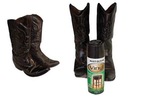 HOME DZINE Crafts | Use Rust-Oleum vinyl spray to an old pair of shoes or boots