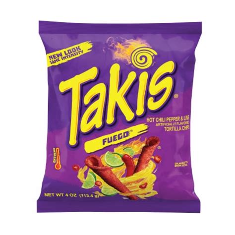 Takis® Fuego Hot Chili Pepper & Lime Tortilla Chips, 4 oz - Pick ‘n Save