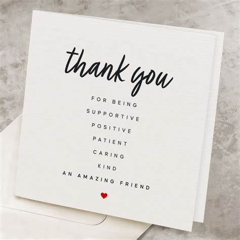 Thank You Card for Friend Thank You Best Friend Card - Etsy