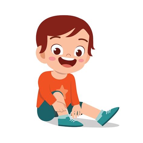 Clipart of a Boy Taking off or Putting on Shoes - Royalty Free - Clip ...