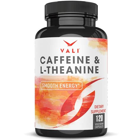 Caffeine 50mg with L-Theanine 100mg Pills for Smooth Energy, Focus ...